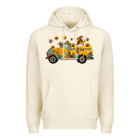 Tofu western bee gnomes truck sunflowers honeycomb beehive honey turquoise Premium Hoodie - Artiststas