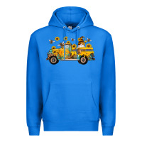 True Royal western bee gnomes truck sunflowers honeycomb beehive honey turquoise Premium Hoodie - Artiststas