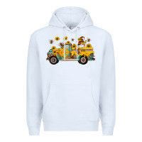 White western bee gnomes truck sunflowers honeycomb beehive honey turquoise Premium Hoodie - Artiststas
