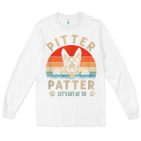 White pitter tshirt patter german shepherd dog funny vintage retro t shirt Long Sleeve Tee - linhVisuals