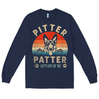 Navy pitter tshirt patter german shepherd dog funny vintage retro t shirt Long Sleeve Tee - linhVisuals