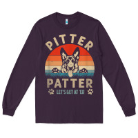 Plum pitter tshirt patter german shepherd dog funny vintage retro t shirt Long Sleeve Tee - linhVisuals