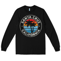 Black santa cruz california ca vintage graphic retro 70s t shirt Long Sleeve Tee - linhVisuals