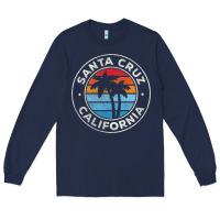 Navy santa cruz california ca vintage graphic retro 70s t shirt Long Sleeve Tee - linhVisuals