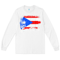 White puerto rico boricua vintage puerto rican flag pride t shirt Long Sleeve Tee - linhVisuals