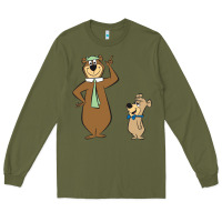Army Green Yogi Bear Long Sleeve Tee - linhVisuals