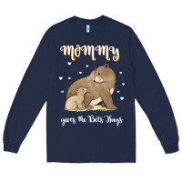 Navy best mom hugs mama bear cute mother's day Long Sleeve Tee - linhVisuals