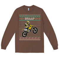 Chestnut christmas motorcycle motocross braap dirt bike xmas Long Sleeve Tee - linhVisuals