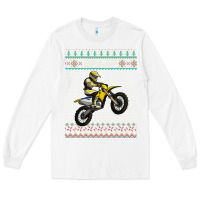 White christmas motorcycle motocross braap dirt bike xmas Long Sleeve Tee - linhVisuals