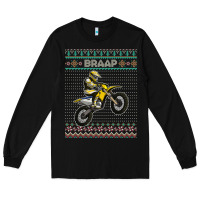 Black christmas motorcycle motocross braap dirt bike xmas Long Sleeve Tee - linhVisuals