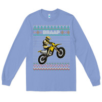 Colony Blue christmas motorcycle motocross braap dirt bike xmas Long Sleeve Tee - linhVisuals