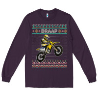 Plum christmas motorcycle motocross braap dirt bike xmas Long Sleeve Tee - linhVisuals