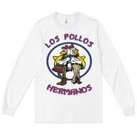 White Los Pollos de Hermanos Long Sleeve Tee - linhVisuals