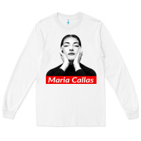 White Maria Callas Long Sleeve Tee - linhVisuals