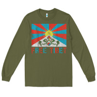 Army Green free tibet Long Sleeve Tee - linhVisuals