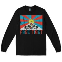 Black free tibet Long Sleeve Tee - linhVisuals