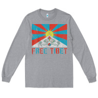 Heather Grey free tibet Long Sleeve Tee - linhVisuals