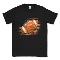 Black American Flag Football Leopard Classic Tee - CowCowDesign