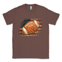 Chestnut American Flag Football Leopard Classic Tee - CowCowDesign