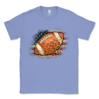 Colony Blue American Flag Football Leopard Classic Tee - CowCowDesign