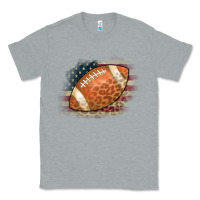 Heather Grey American Flag Football Leopard Classic Tee - CowCowDesign