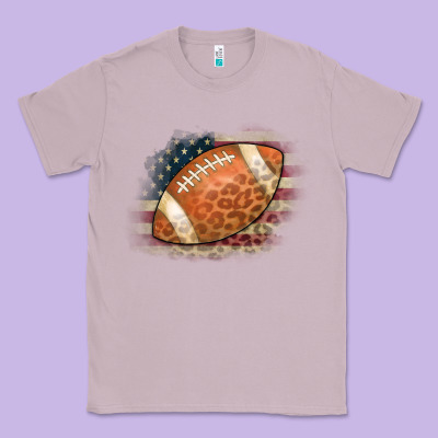 American Flag Football Leopard Classic Tee Designed By Cowcowdesign