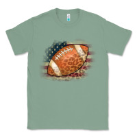 Sage American Flag Football Leopard Classic Tee - CowCowDesign
