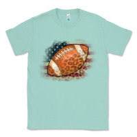 Seafoam American Flag Football Leopard Classic Tee - CowCowDesign