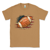 Toasted Coconut American Flag Football Leopard Classic Tee - CowCowDesign