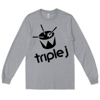 Heather Grey triple j Long Sleeve Tee - linhVisuals