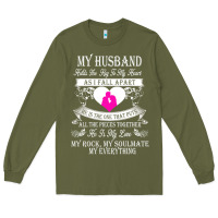 Army Green my husband holds the key to my heart Long Sleeve Tee - linhVisuals