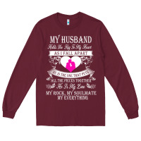 Burgundy my husband holds the key to my heart Long Sleeve Tee - linhVisuals