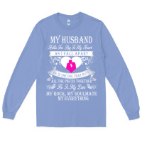 Colony Blue my husband holds the key to my heart Long Sleeve Tee - linhVisuals
