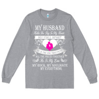 Heather Grey my husband holds the key to my heart Long Sleeve Tee - linhVisuals
