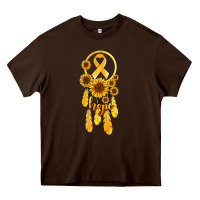 Chocolate Brown childhood cancer awareness dreamcatcher Heavy Core Tee - Jasminsmagicworld