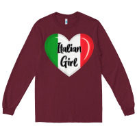 Burgundy italy flag for women italian girl Long Sleeve Tee - linhVisuals