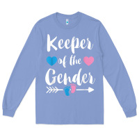 Colony Blue keeper of the gender reveal tee shirt girl or boy blue pink Long Sleeve Tee - linhVisuals