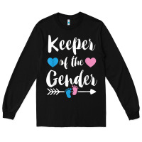 Black keeper of the gender reveal tee shirt girl or boy blue pink Long Sleeve Tee - linhVisuals