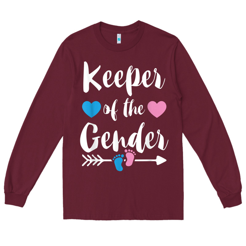 Keeper Of The Gender Reveal Tee Shirt Girl Or Boy Blue Pink Long Sleeve Tee by linhVisuals | Teevron