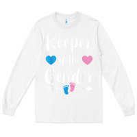 White keeper of the gender reveal tee shirt girl or boy blue pink Long Sleeve Tee - linhVisuals