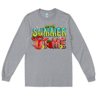 Heather Grey summer time Long Sleeve Tee - CowhideDigitalArt