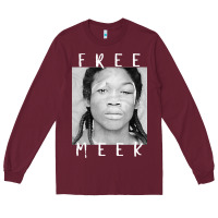 Burgundy free meek mans Long Sleeve Tee - linhVisuals