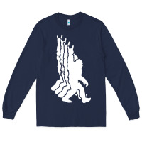 Navy retro bigfoot funny sasquatch and peace Long Sleeve Tee - linhVisuals