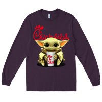 Plum baby yoda hold Long Sleeve Tee - linhVisuals