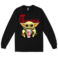 Black baby yoda hold Long Sleeve Tee - linhVisuals
