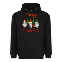 Black Merry Christmas Gnomes Heavyweight Hoodie - RanaPortraitStore