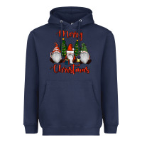 Navy Merry Christmas Gnomes Heavyweight Hoodie - RanaPortraitStore