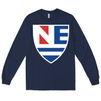 Navy new england college shield vectorized Long Sleeve Tee - linhVisuals