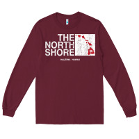 Burgundy hawaii islands north shore haleiwa vintage style t shirt Long Sleeve Tee - linhVisuals
