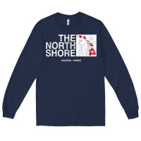 Navy hawaii islands north shore haleiwa vintage style t shirt Long Sleeve Tee - linhVisuals